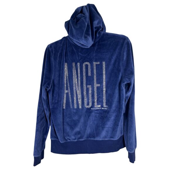 Victoria's Secret Supermodel Essentials Velour Hoodie Angel Rhinestone Large - Picture 5 of 8